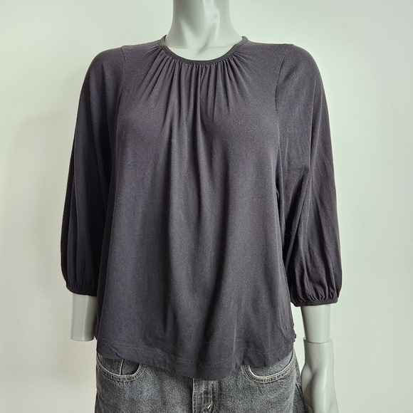 Everlane The Air Poet Black 3/4 Sleeve Crewneck Tee Shirt Size S - Picture 3 of 12